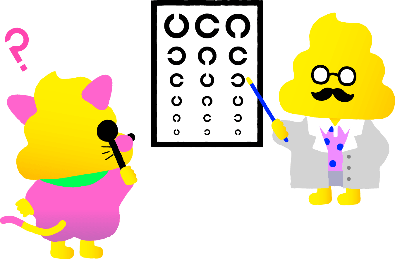 小学校で視力検査を受ける子ども