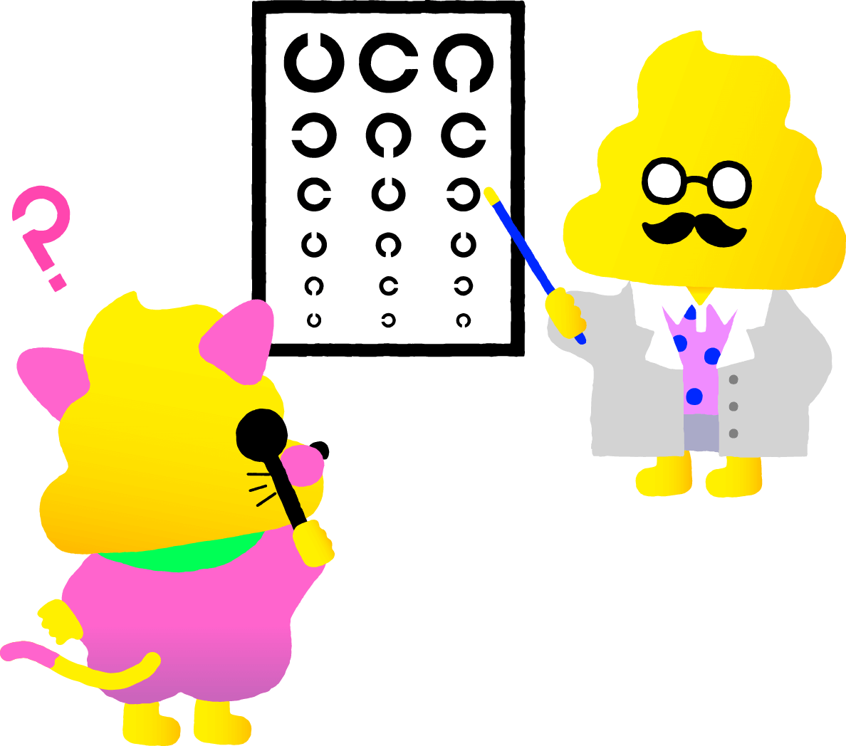 小学校で視力検査を受ける子ども